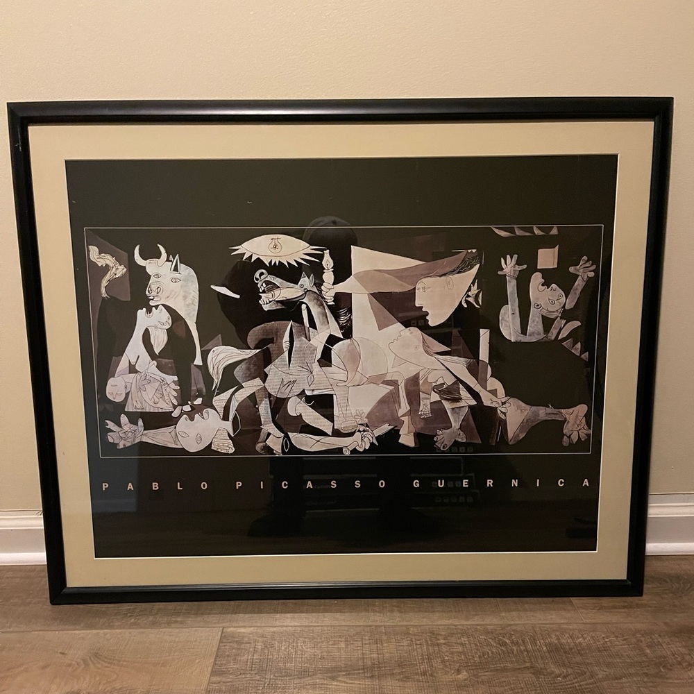 Framed Pablo Picasso print of “Guernica” in great shape. Printed in 1987.